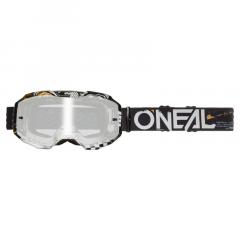 O`NEAL B-10 BRILLE ATTACK V.24 SCHWARZ/WEIß/SILBER/VERSPIEGELT 