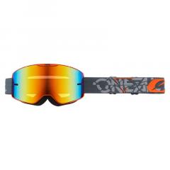 O`NEAL B-20 BRILLE STRAIN V.22 GRAU/ORANGE - ROT VERSPIEGELT 