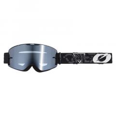 O`NEAL B-20 BRILLE STRAIN V.22 SCHWARZ/WEIß - SILBER/VERSPIEGELT 