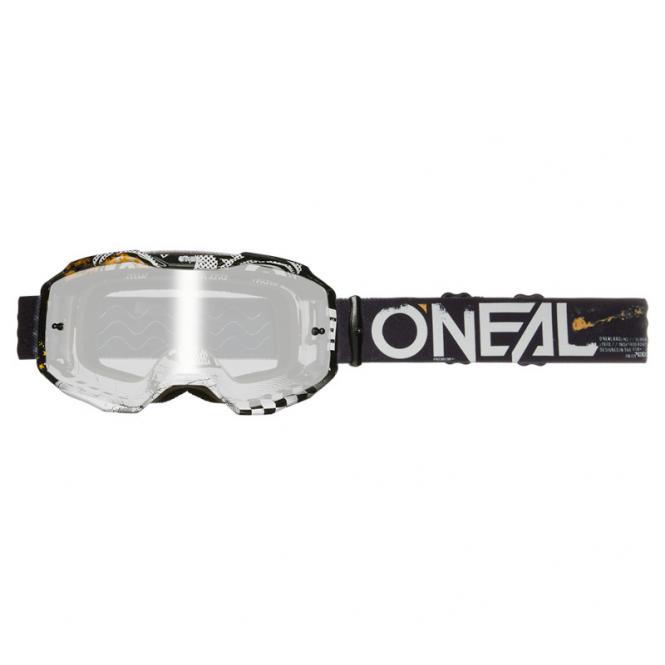 O`NEAL B-10 BRILLE ATTACK V.24 SCHWARZ/WEIß/SILBER/VERSPIEGELT 